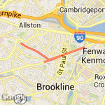 Brookline 3 mi 2 route map