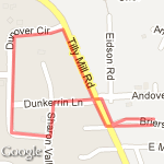 Cyndi - 1 mile route map