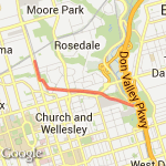 Running Room Rosedale Valley Rd Out & Back route map