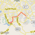 Landstown Start route map