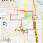 12 miles in Doylestown and Medina County route map