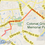 Landstown-Roundhill-StumpyLake route map