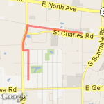 3 mile trail run, Carol Stream route map