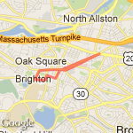 Cambridge st to Brighton area 3mi route map