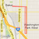 3 Mile Baker to Logan Street route map