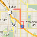 4 Mile Route (4.22) Baker to Logan Street Longer  route map