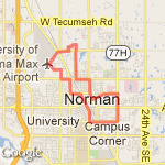 10 mile Saturday route map