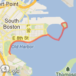 From Carson Beach to Castle Island route map