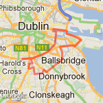 8 miles Portobello - East Wall - Herbert Park - Portobello route map