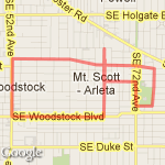 Home to Mt Scott Pk route map