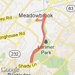 Meadowbrook route map