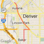 Cherry Creek Trail to REI  route map