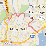 Wave Pool to Percy Priest Loop route map