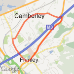 Frimley turn left (short) route map