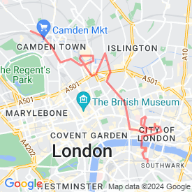 Olympic torch route - 12.87 Km route in chalk farm road