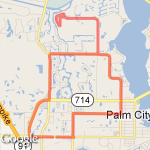 Palm City North 10 mile cycle route route map