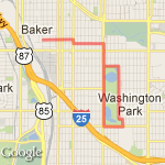 8 miler around wash park  route map