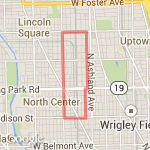 Damen / Addison Loop route map