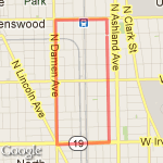 Irving Park / Damen Loop route map