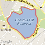 Chestnut Hill Reservoir route map