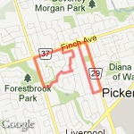 Dixie/Liverpool Uphill 2-3/4 miles route map