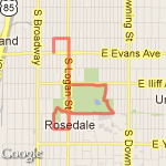 Denver 3 Mile Loop route map