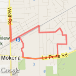4 mile Mokena Downtown route map