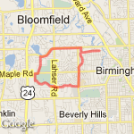 7.5 mile loop - Oakland Hills route map