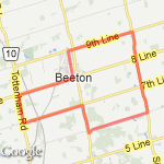 Beeton route map