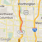 Antrim to Whetstone route map
