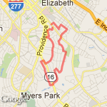 Myers Park 5 route map