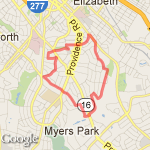 Myers Park 5 - B route map