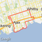 Ajax-Whitby Waterfront route map