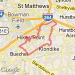 10 mile loop around Breckinridge Square Area route map