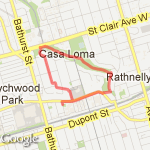 2 KM through Beltline to St Clair & back route map
