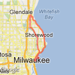 whitefish Bay-Milwaukee route route map