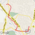 mid distance everyday run route map