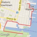 From Jersey City to Libert Park and back 10 km route map