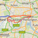 Kew to Hammersmith via Chiswick route map