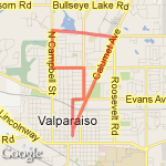 Tina's 5 mile walking route route map