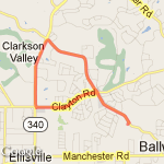 Kerhs Mill Clarkson loop route map