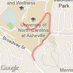 UNCA-Greenway Right route map