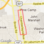 2 mile Run for BGR! @ YMCA route map