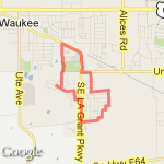 Middle school with track route map