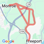 monroe-lanville out/back 5miles route map