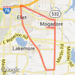 1/2 Marathon route in Mogadore route map