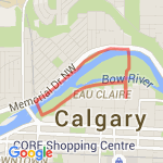 YMCA to C-Train Bridge to Princes Island Bridge route map
