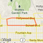 Sunset Blvd and Hollywod Loop route map