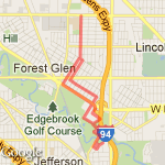 Edgebrook to touhy route map
