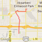 Omaha Mid-town route map